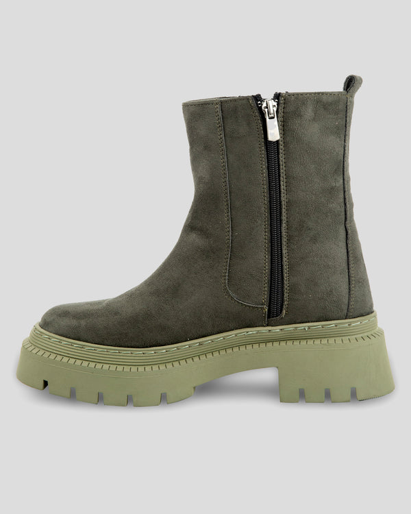 mumka-Calzado-mujer-Botas Chelsea Khaki