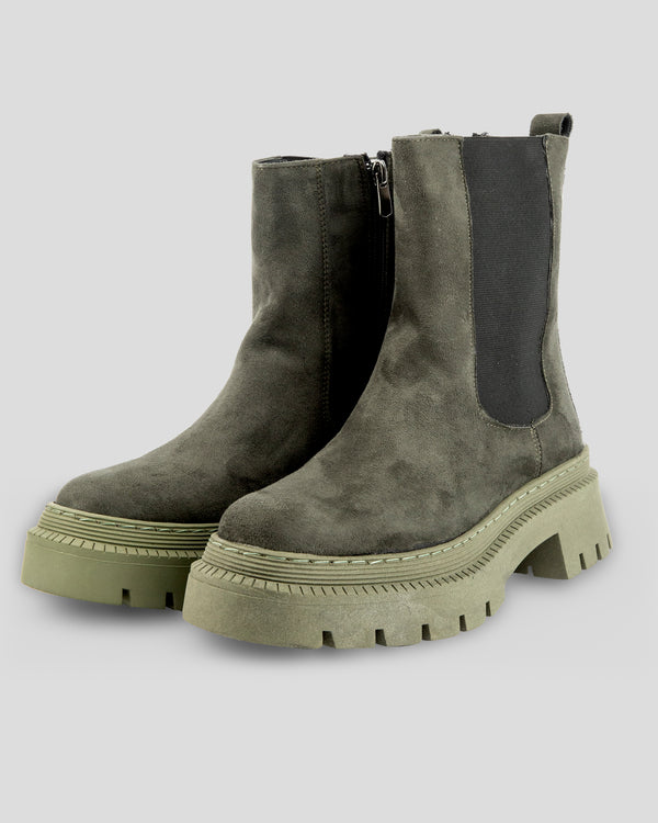 mumka-Calzado-mujer-Botas Chelsea Khaki