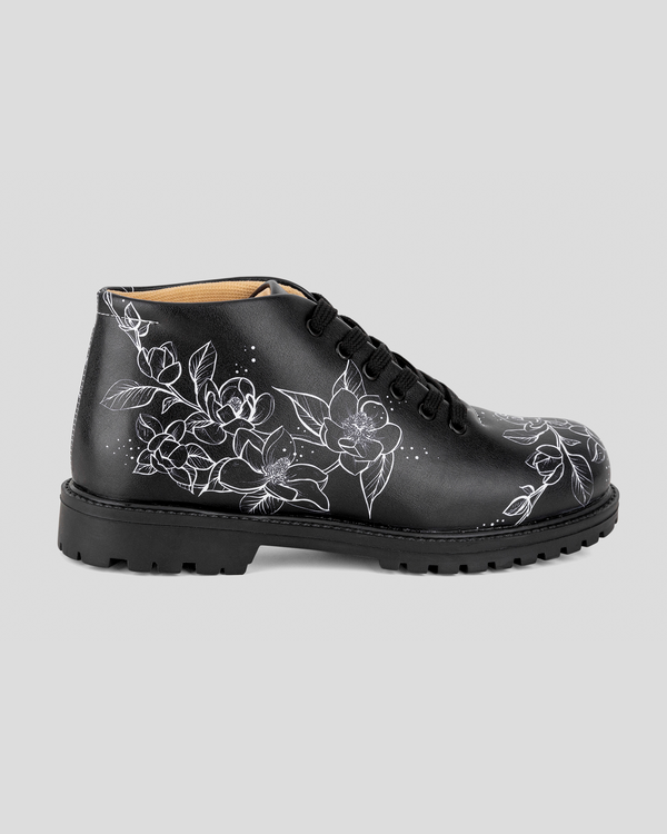 mumka-Calzado-mujer-Botines Flores en Negro